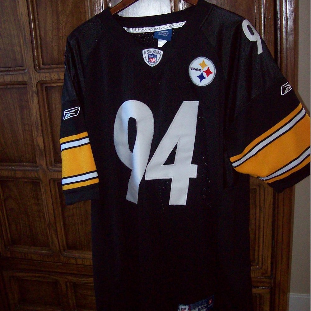 NFL NWOT Men's Pittsburgh Steelers Timmons Onfield Reebok Team Game Jersey #94